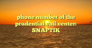 phone number of the prudential call center: SNAPTIK