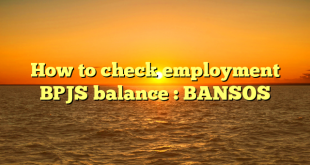 How to check employment BPJS balance : BANSOS