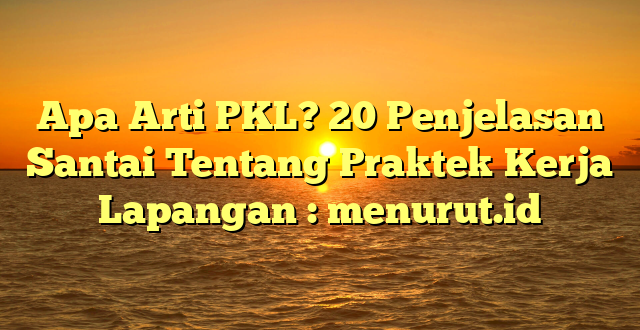 Apa Arti PKL? 20 Penjelasan Santai Tentang Praktek Kerja Lapangan : menurut.id